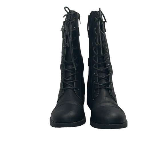 Top Moda Pack-72 Women's Fashion Mid Calf Combat Military Lace Boots Size 9 - Picture 3 of 13